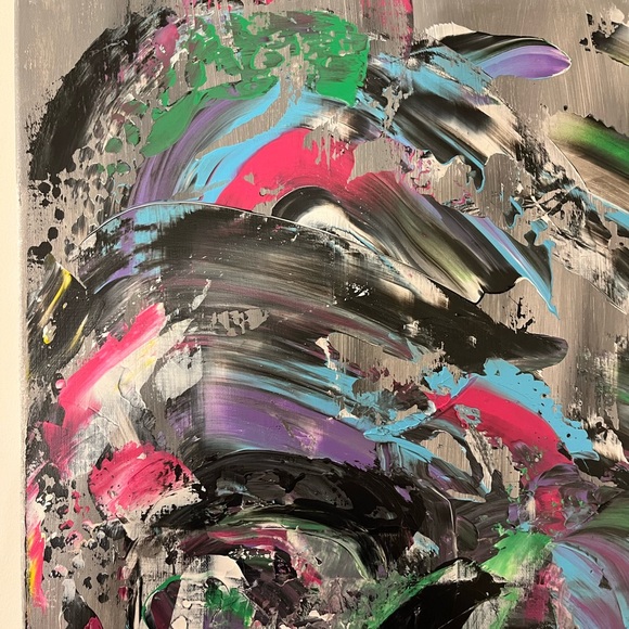 Original acrylic piece titled - Licorice and Taffy - Picture 6 of 9